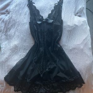 Black lace lingerie dress